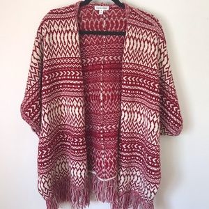 Red and cream tribal kimono
